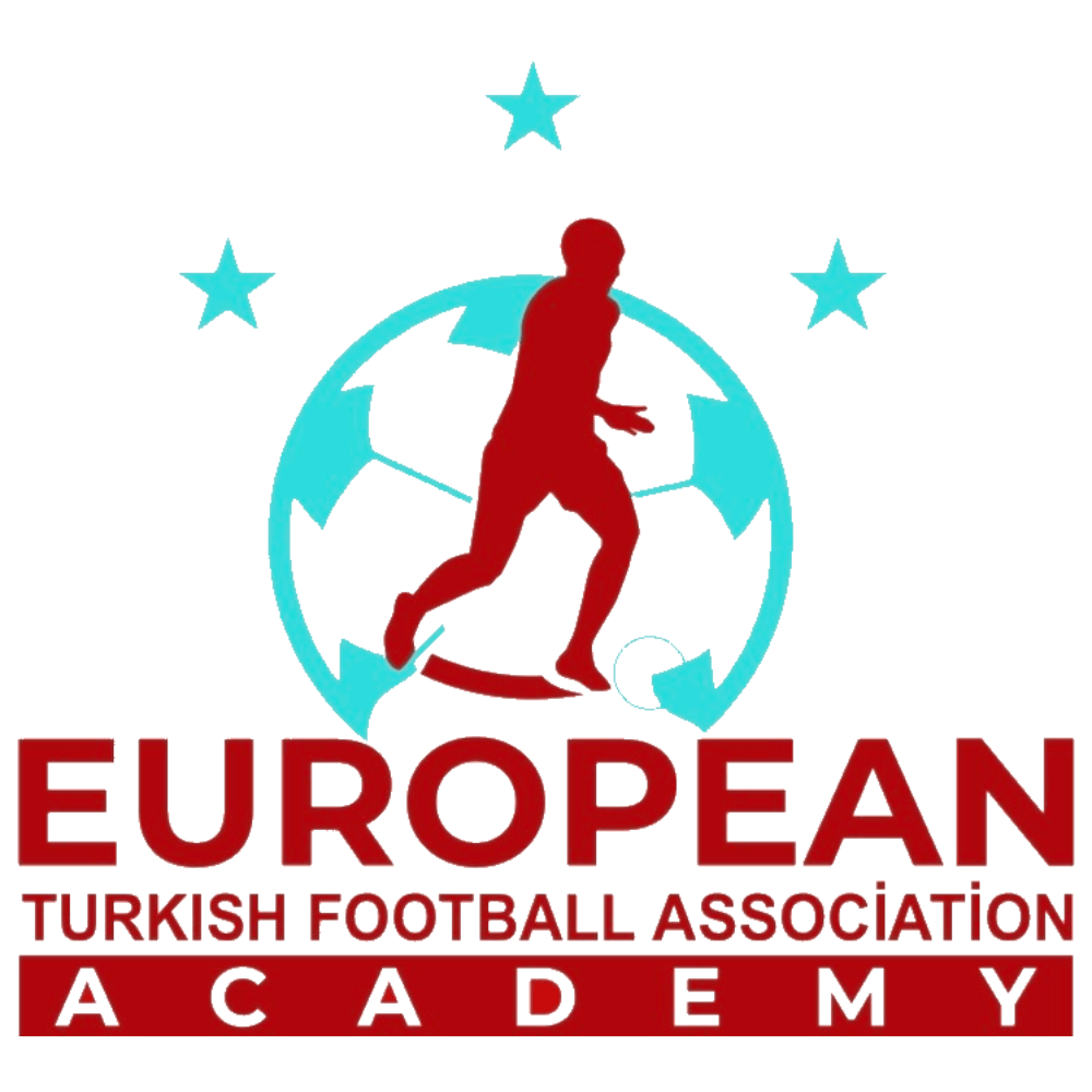 Vereinslogo European Turkish Football Association Academy rot blau, 8,0 cm, rot/blau