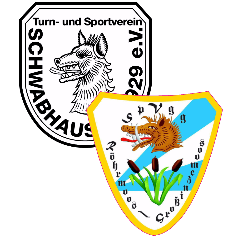 Vereinslogo SG Schwabhausen Röhrmoos bunt, 8,0 cm, weiß/bunt