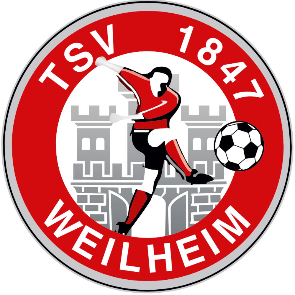 Vereinslogo TSV Weilheim, 8,0 cm, rot/weiß/grau