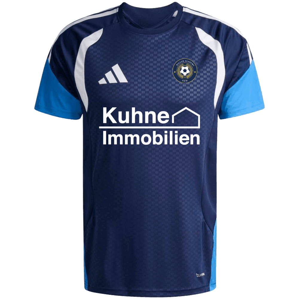 Bedruckung Trikot Baller Academy mehrfarbig (Brust Herzseite) + Kühne Sponsorlogo weiß (Brust mittig) + ATS Logo weiß (Nacken), 8,0 cm, blau/gold