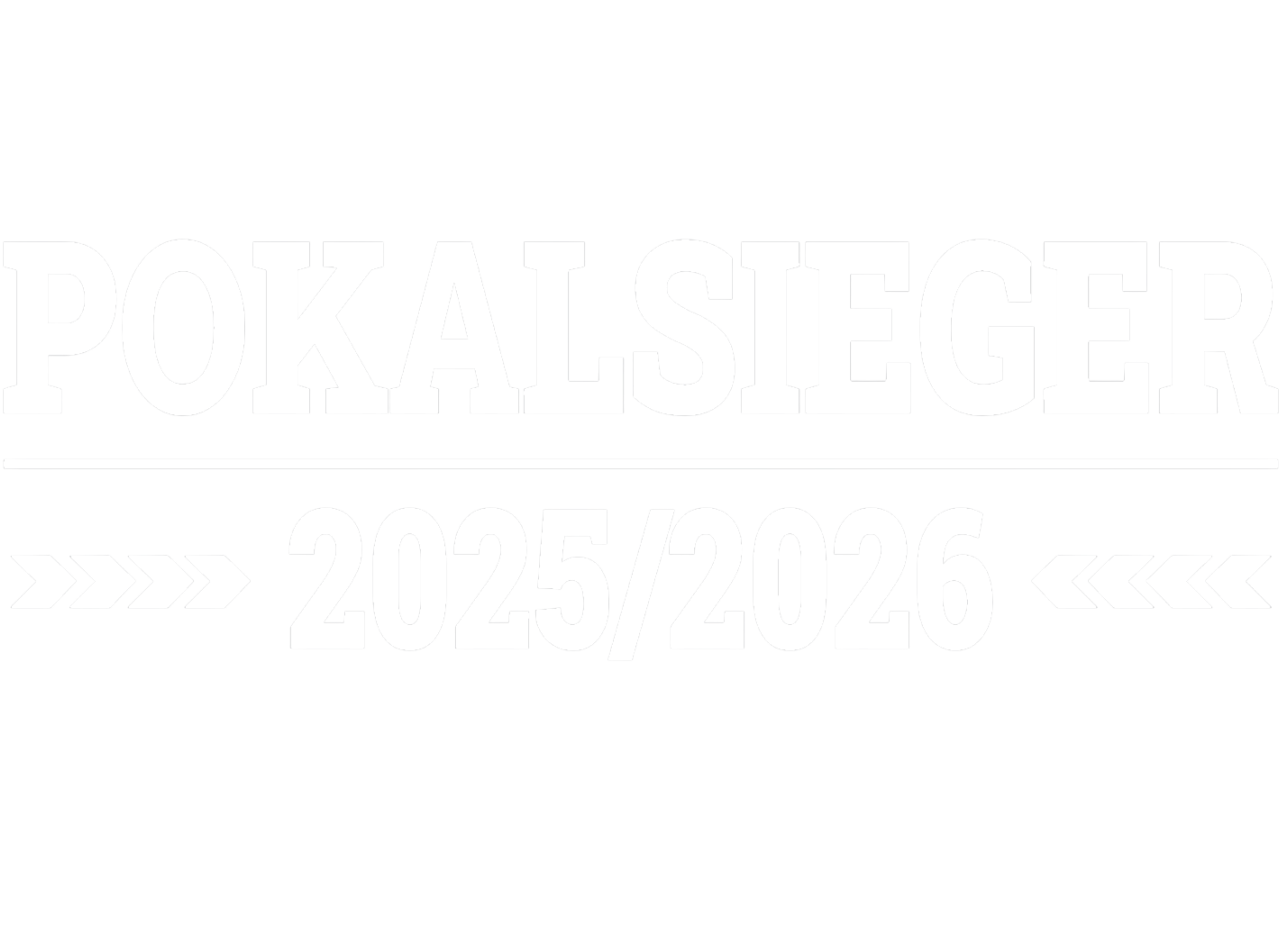 Pokalsieger 2025/2026 Logo Druck, One Size, weiß
