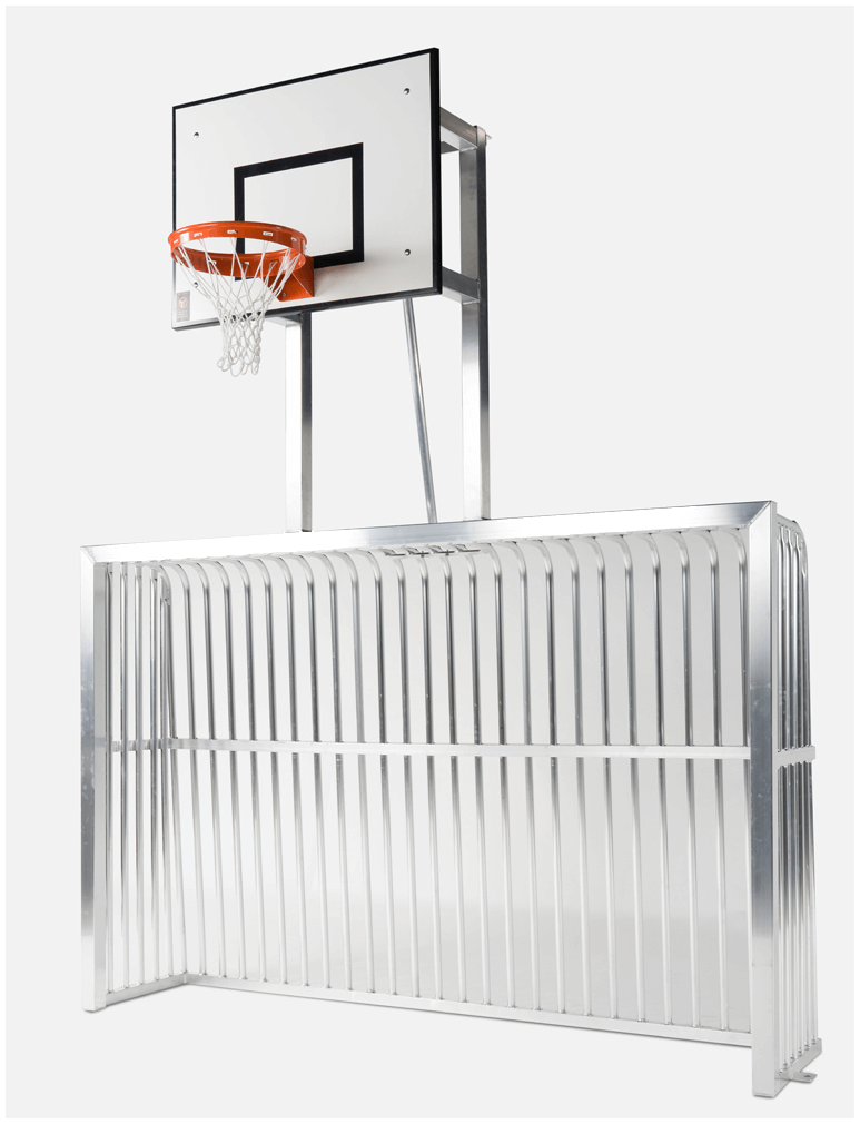 Haspo Bolzplatztor mit Basketballaufsatz