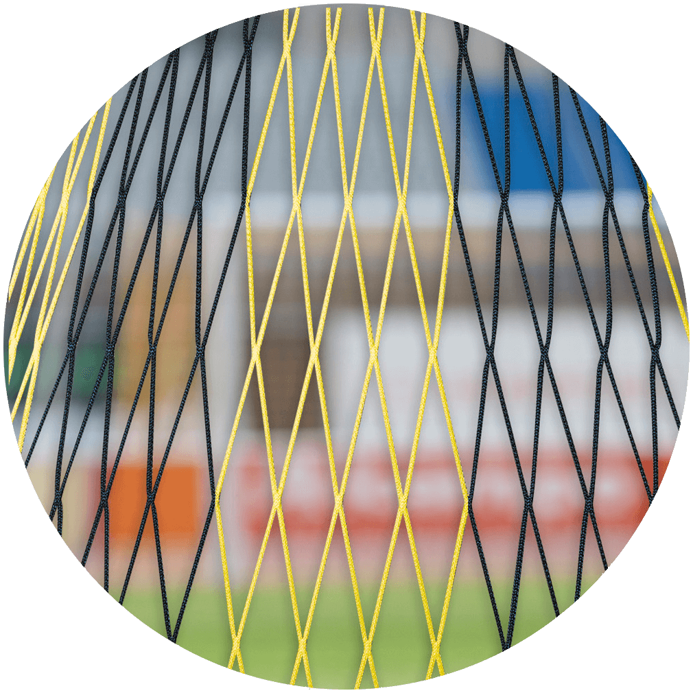 Tornetz-Paar 7,32x2,44 m(4 mm), Paar, gelb/schwarz