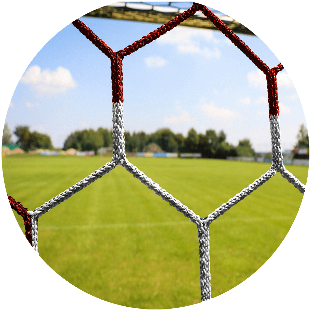 Diverse Fussballtornetze 3 5 mm Polypropylen Schachbrett, Paar, rot/weiß