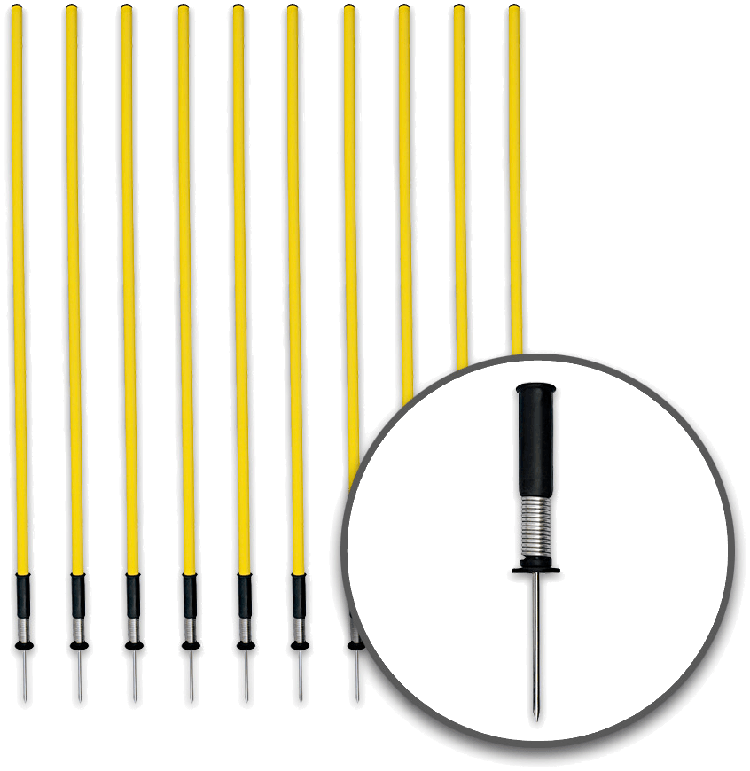 10er Set Slalomstangen mit Federgelenk