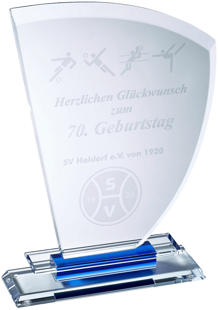 Glastrophäe mit Lasergravur | 63070