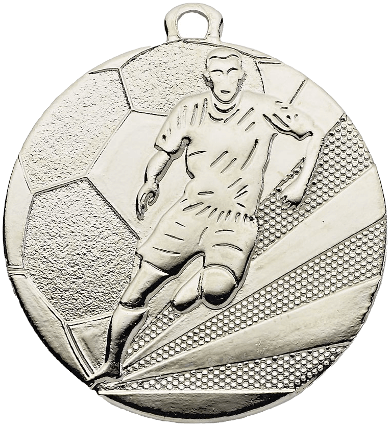 Fußball-Medaille 5 cm, 5,0 cm, silber