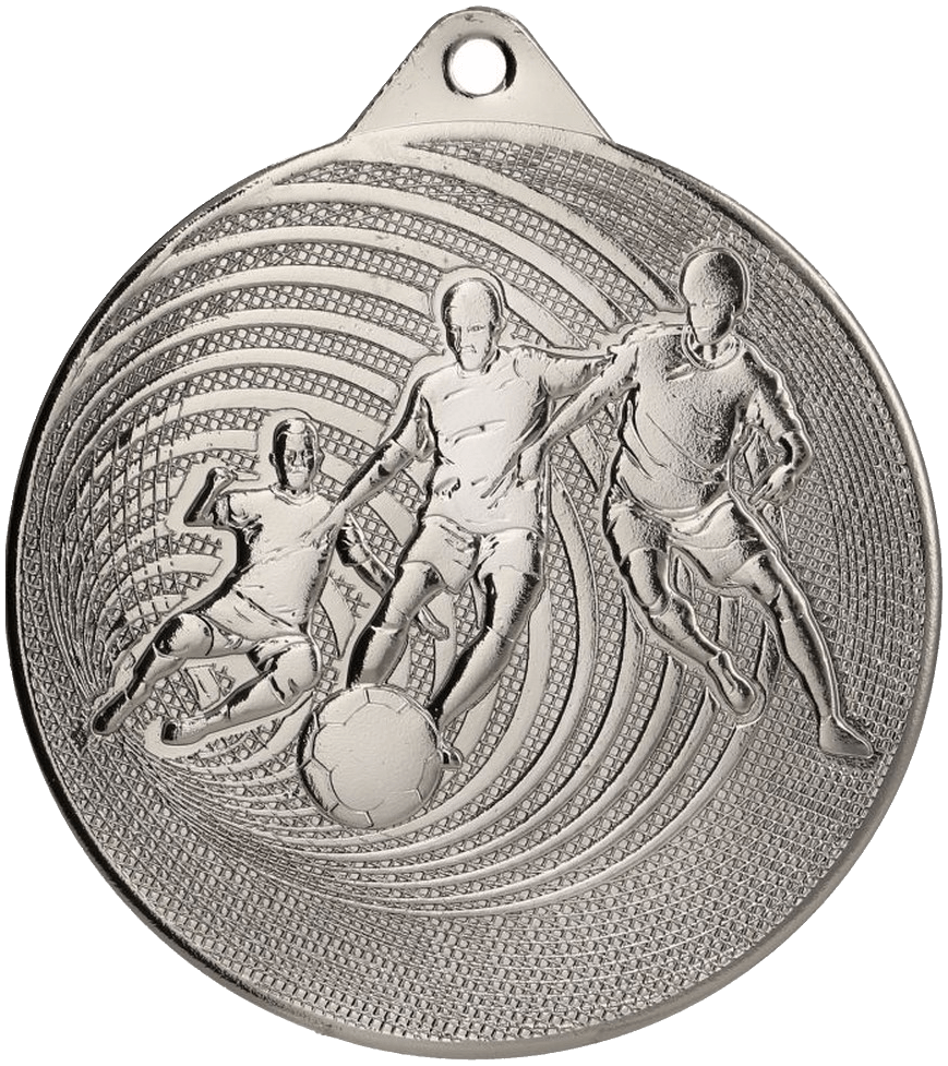 Fußball-Medaille 7 cm, 7,0 cm, silber