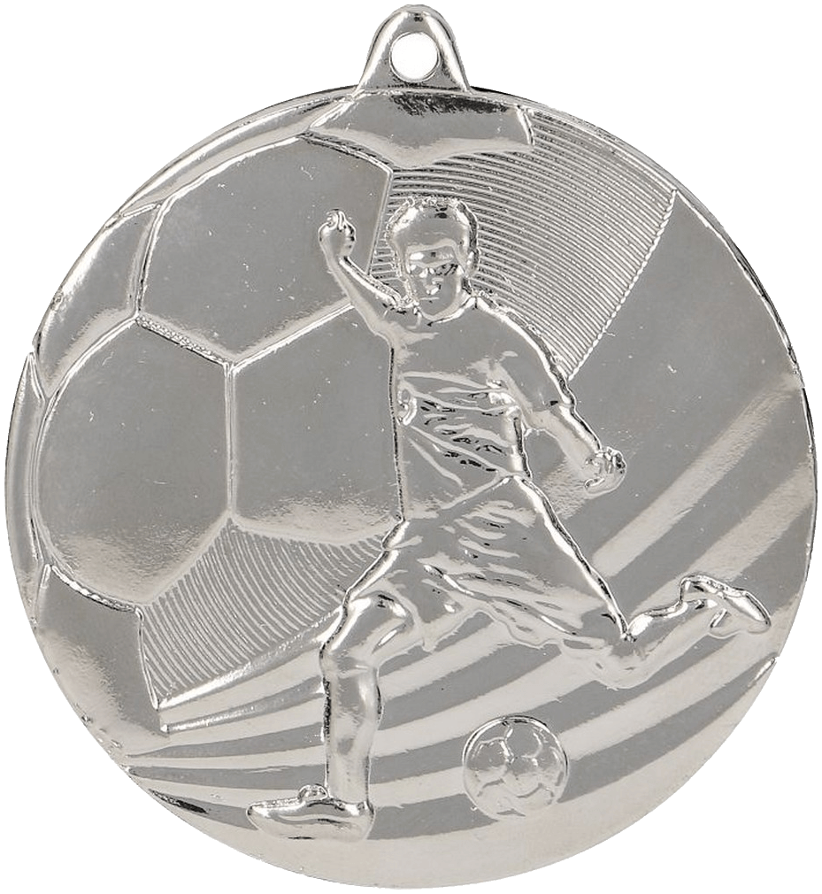 Fußball-Medaille 5 cm, 5,0 cm, silber