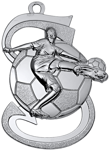 Fussball-Medaille 6.5 cm, 0, silber