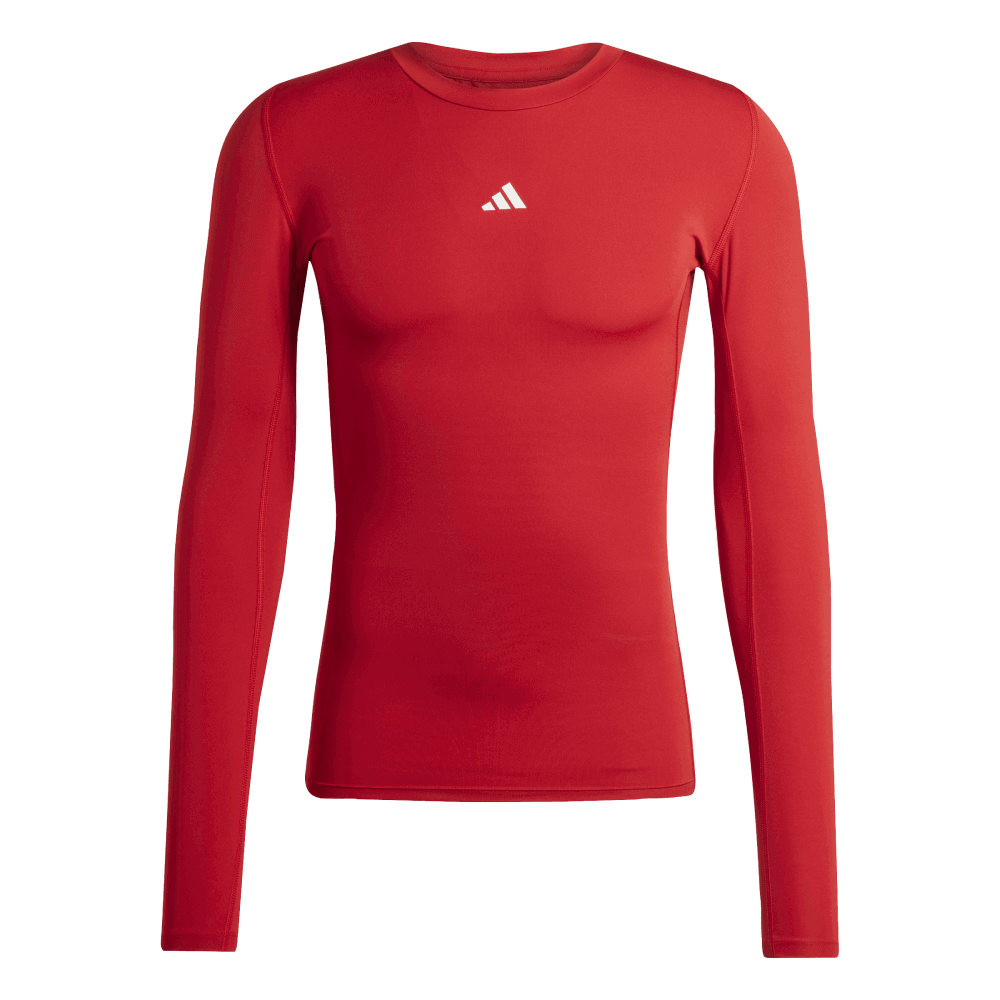 adidas Longsleeve Funktionsshirt Techfit, 176, rot/weiß