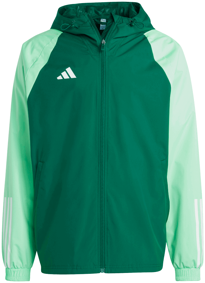 adidas Tiro 23 Competition Allwetterjacke, 2XL, dunkelgrün/grün