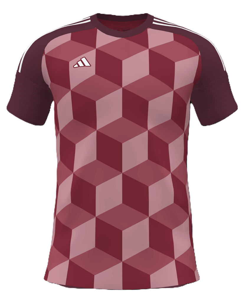 adidas Trikot miTeam Cubes LR, 3XL, weiß/weinrot/rot