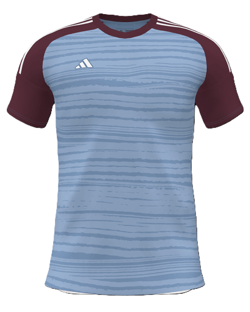 adidas Trikot miTeam Waves LR, 3XL, hellblau/weinrot
