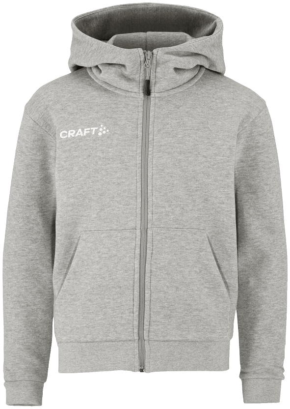 Craft Community 2.0 Kapuzenjacke Logo, 164, grau/weiß