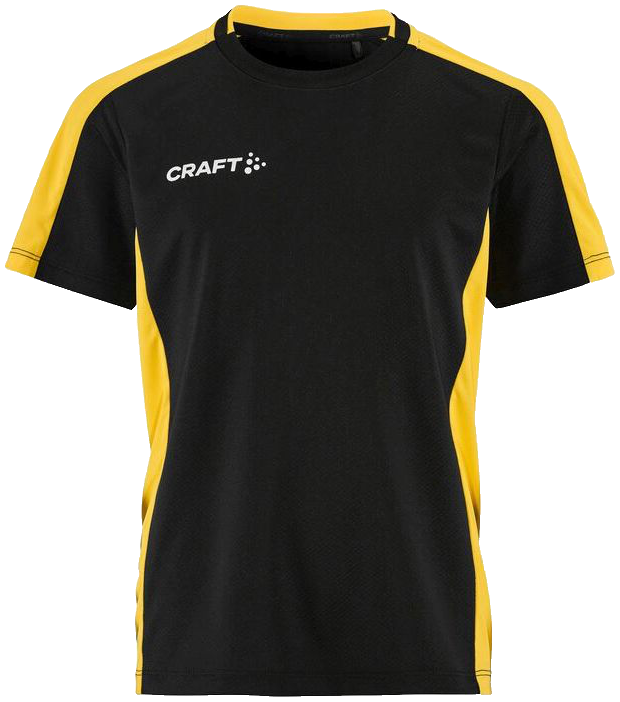 Craft Evolve 2.0 Contrast Trainingsshirt, 164, schwarz/gelb