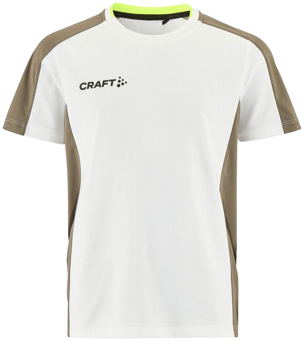 Craft Evolve 2.0 Contrast Trainingsshirt, 164, weiß/khaki