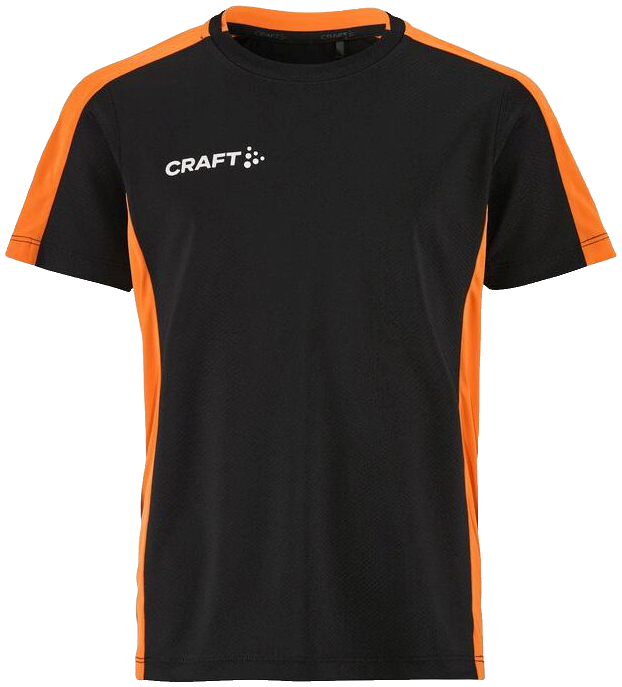 Craft Evolve 2.0 Contrast Trainingsshirt, 164, schwarz/orange