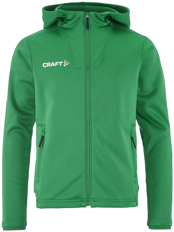 Craft Evolve 2.0 Trainingsjacke mit Kapuze, 164, grün/weiß