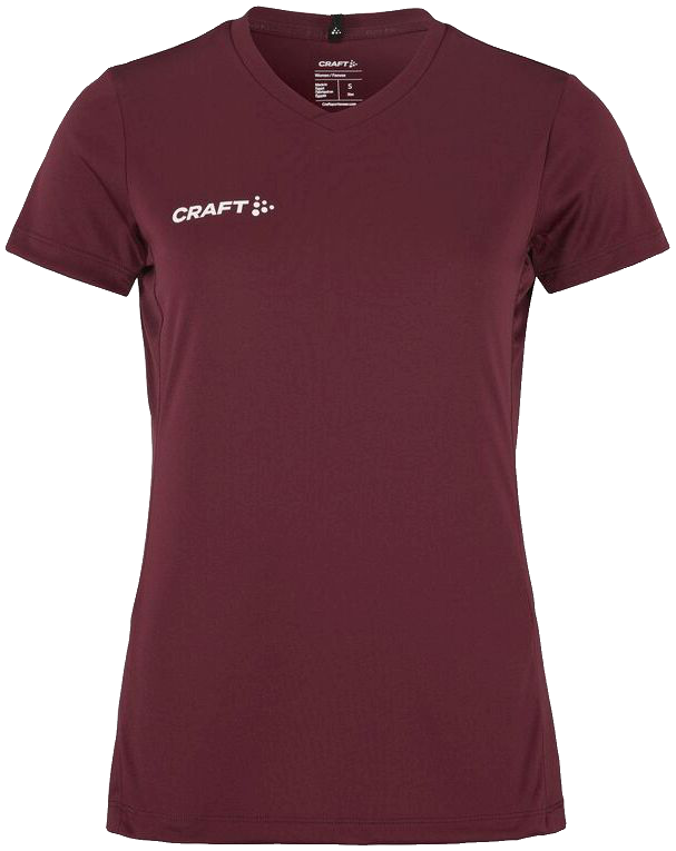 Craft Squad Go Solid Trainingsshirt, XXL, weinrot/weiß