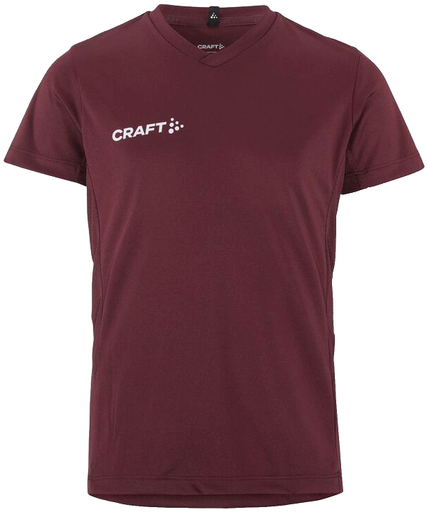 Craft Squad Go Trainingsshirt Solid, 164, weinrot/weiß
