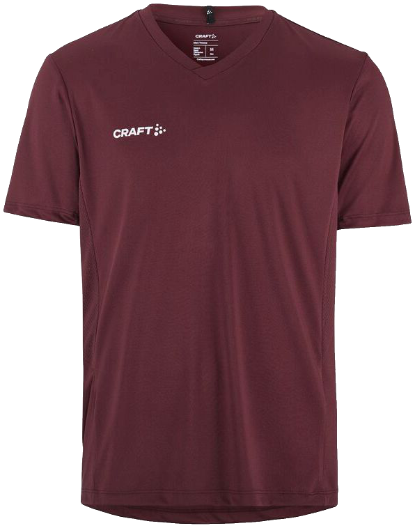 Craft Squad Go Solid Trainingsshirt, XXXL, weinrot/weiß