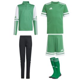 adidas Squadra 25 Fussball Trainingstop Set Kinder 5-teilig Trainingstop Trainingshose Fußball Trikot Shorts Sockenstutzen