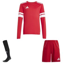 adidas Squadra 25 Trikotsatz langarm Kinder 3-teilig Langarm Fußball Trikot Shorts Sockenstutzen
