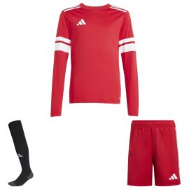 adidas Squadra 25 Trikotsatz langarm Kinder 3-teilig Langarm Fußball Trikot Shorts Sockenstutzen