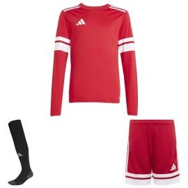 adidas Squadra 25 Trikotsatz langarm Kinder 3-teilig Langarm Fußball Trikot Shorts Sockenstutzen