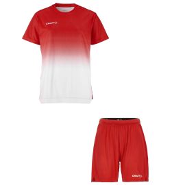 Craft Evolve 2.0 Fussball Shirt Set Damen 2-teilig Trainingsshirt Structured Graphic Trainingsshorts