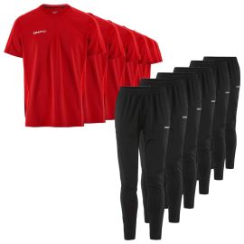 Craft Evolve 2.0 Trainingsanzug Satz Herren Damen 2-teilig Contrast Trainingsshirt Slim Trainingshose