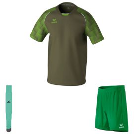 Erima Evo Star Trikotsatz Herren Damen 3-teilig Fussball Trikot Short mit Innenslip Sockenstutzen