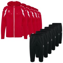 Hummel Core 2.0 Trainingsanzug Satz Herren Damen 2-teilig Trainingsjacke mit Kapuze 3/4 Trainingshose