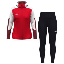 Jako Dynamic Trainingsanzug Set Damen 2-teilig Trainingsjacke mit Kapuze Tights