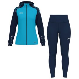 Jako Sonic Trainingsanzug Set Herren Damen 2-teilig Damen Trainingsjacke mit Kapuze Tights