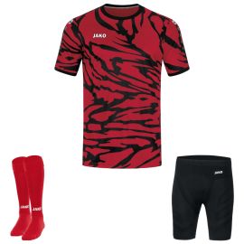 Jako Trikotsatz Animal Herren Damen 3-teilig Fussball Trikot Unterziehhose kurz Sockenstutzen