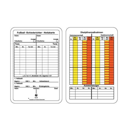 Fußball Spielnotizkarten