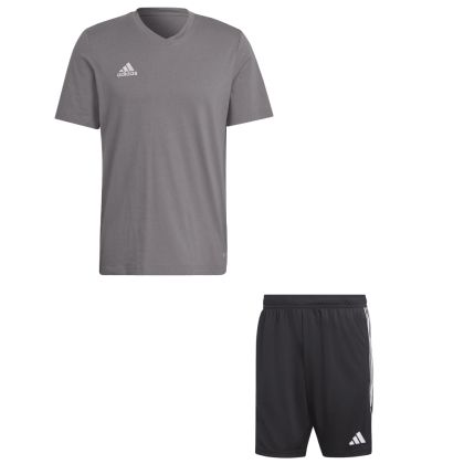 adidas Entrada 22 Fussball Shirt Set Herren Damen 2 teilig T Shirt Trainingshorts