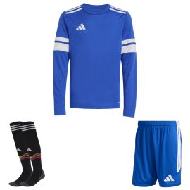 adidas Squadra 25 Trikotsatz langarm Kinder 3-teilig Langarm Fußball Trikot Shorts Sockenstutzen Adi Sock
