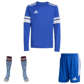 adidas Squadra 25 Trikotsatz langarm Kinder 3-teilig Langarm Fußball Trikot Shorts Sockenstutzen