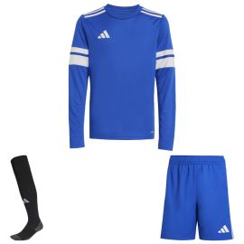 adidas Squadra 25 Trikotsatz langarm Kinder 3-teilig Langarm Fußball Trikot Shorts Sockenstutzen
