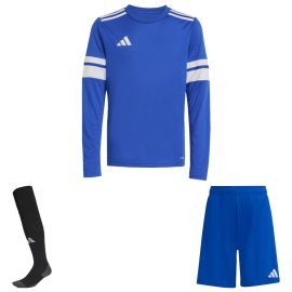 adidas Squadra 25 Trikotsatz langarm Kinder 3-teilig Langarm Fußball Trikot Shorts Sockenstutzen