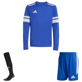 adidas Squadra 25 Trikotsatz langarm Kinder 3-teilig Langarm Fußball Trikot Shorts Sockenstutzen