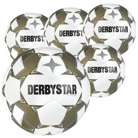 Derbystar 5er Spielball Ballpaket Brilliant APS v24 Fussball Spielball Grösse 5