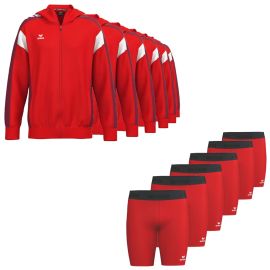 Erima Trainingsanzug Satz Celebrate 125 Herren Damen 2-teilig Trainingsjacke mit Kapuze Tights