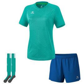 Erima Trikotsatz Madrid Damen 3-teilig Fussball Trikot Damen Trainingsshort Stutzenstrumpf