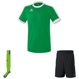 Erima Trikotsatz Retro Star Kinder 3-teilig Fussball Trikot Trainingsshort Stutzenstrumpf