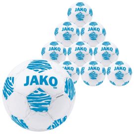 Jako 10er Jugend Ballpaket Animal weiß/blau Fussball Grösse 3 290g