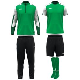 Jako Dynamic Fussball Trainingstop Set Kinder 5-teilig Trainingstop Polyesterhose T-Shirt Trainingsshorts Sockenstutzen
